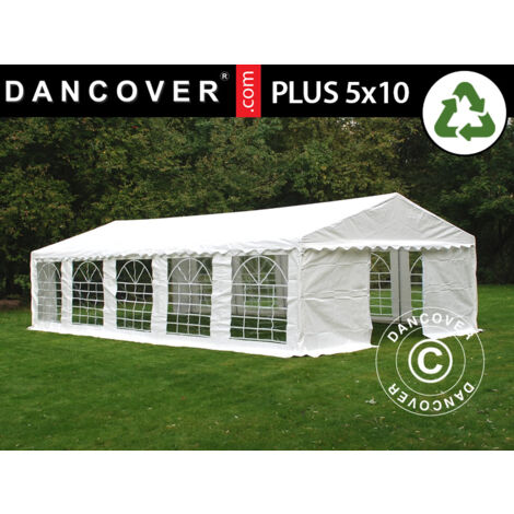 Tendone gazebo per feste PLUS 5x10m PE 700, Bianco