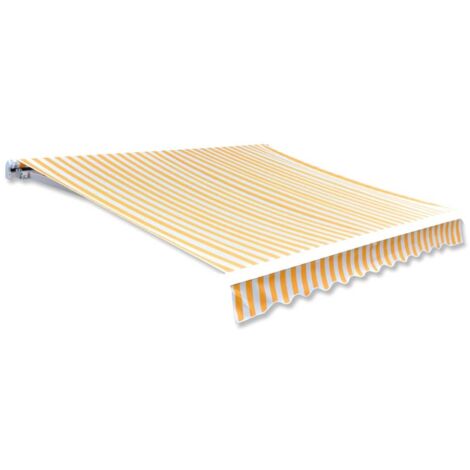 Tendone Parasole in Tela Arancio e Bianco 450x300 cm