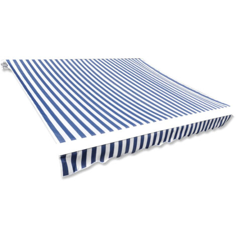 Tendone Parasole in Tela Blu e Bianco 500x300 cm