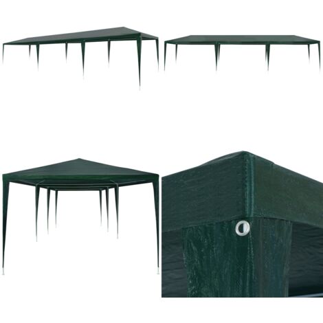 Tendone per Feste 3x9 m in PE Verde - Gazebo da giardino - Tenda in PE