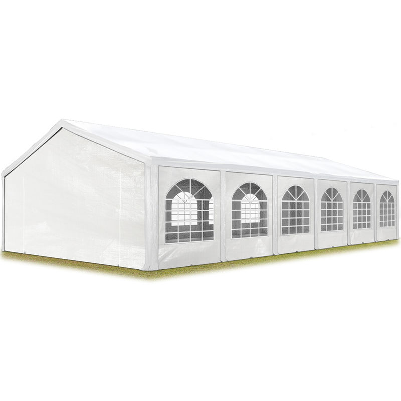 Tendone per feste 6x12 m Gazebo party per sagre, mercati PE 450 N bianco