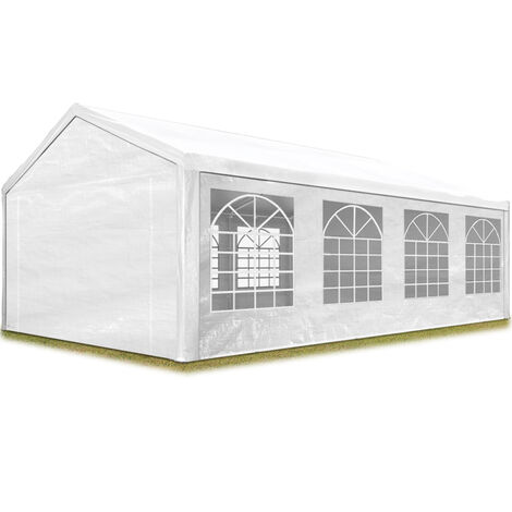 CARPASOL Tendone per Feste Gazebo 4x8 m bianco PE 350 N Impermeabile Protezione UV Tenda Giardino Sagre Eventi Mercati Esterno