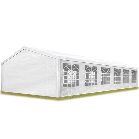 CARPASOL Tendone per Feste Gazebo 6x12 m bianco PE 350 N Impermeabile Protezione UV Tenda Giardino Sagre Eventi Mercati Esterno