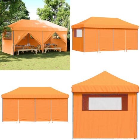 Tendone per Feste Pieghevole Pop-Up con 4 Pareti Arancione - Tenda per eventi - Tenda per feste
