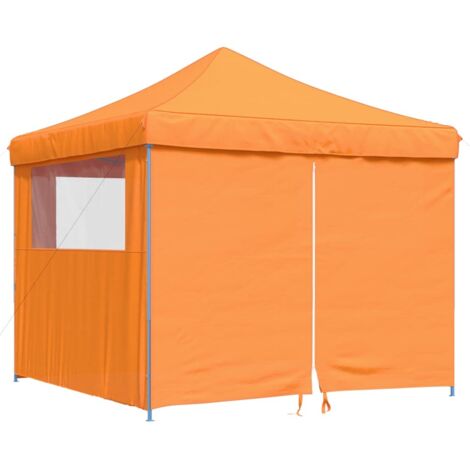 Tendone per Feste Pieghevole Pop-Up con 4 Pareti Arancione vidaXL