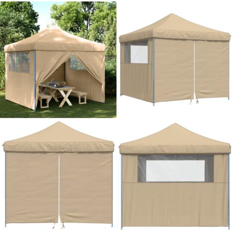 Tendone per Feste Pieghevole Pop-Up con 4 Pareti Beige - Tenda per feste - Tenda per eventi all'aperto