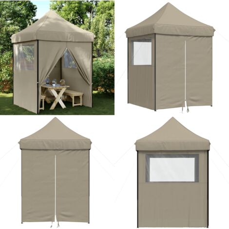 Tendone per Feste Pieghevole Pop-Up con 4 Pareti Tortora - Tenda pieghevole - Tenda da giardino