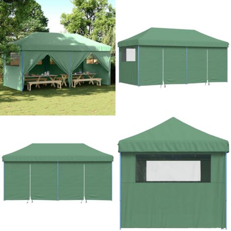 Tendone per Feste Pieghevole Pop-Up con 4 Pareti Verde - Tenda per eventi - Tenda per feste
