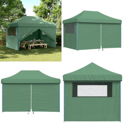 Tendone per Feste Pieghevole Pop-Up con 4 Pareti Verde - Tenda per eventi - Tenda per feste