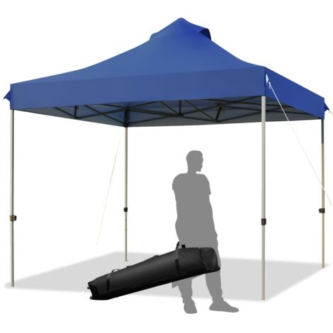 Tendone pop up 3x3m pieghevole impermeabile con borsa a ruote, Tenda da festa all'aperto facile da montare Blu