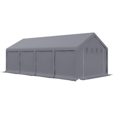 Tendostruttura da Giardino 7,95x3,95m in Acciaio e PVC Grigio