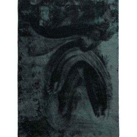 TENDREMENT - Tapis salon doux uni vert foncé 160x220
