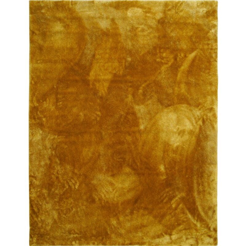 Tendrement - Tapis doux en polyester jaune 120x160