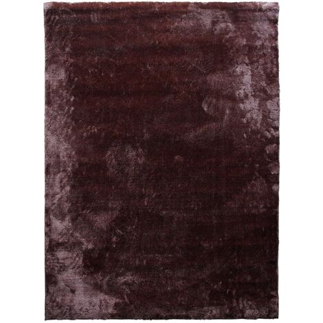 TENDREMENT - Tapis uni tout doux marron foncé en polyester 120x160