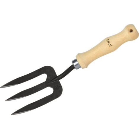Tenedor de mano 3 púas, mango de haya 155 cm