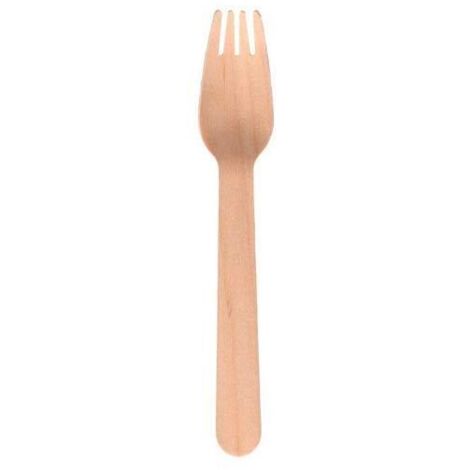 TENEDOR MADERA 16CM MARRÓN -100U-
