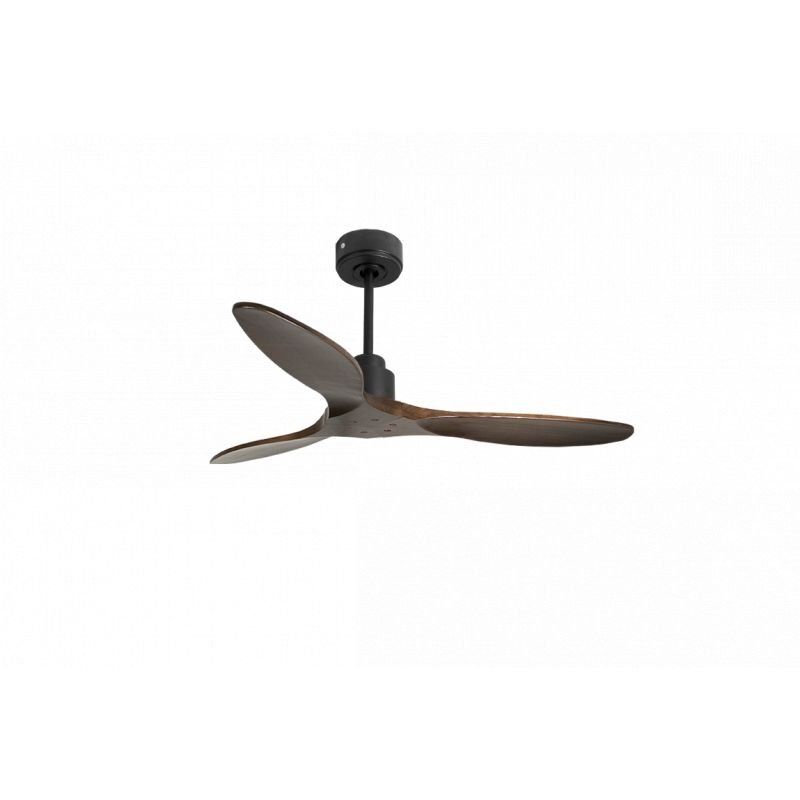 Klassfan - Tenerife de Super destratificateur et ventilateur dc 132 cm Gris basalte pales bois sombre sans Lumière 25 à 40 m²