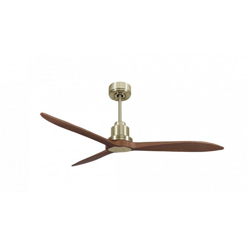 Klassfan - Tenerife Ring - Super destratificateur et ventilateur dc 132 cm Laiton pales bois sombre sans Lumière 25 à 35 m²
