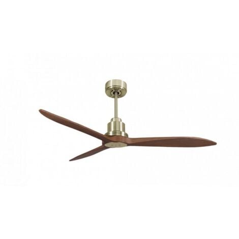 KLASSFAN Tenerife Ring - Super destratificateur et ventilateur DC 132 cm Laiton pales bois sombre sans Lumière 25 à 35 m²