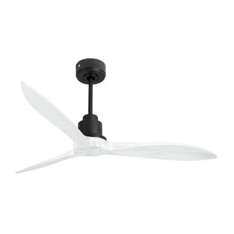 Tenerife  - Super destratificateur et ventilateur DC 132 cm  Gris basalte pales bois blanc sans Lumière 25 à 35 m²