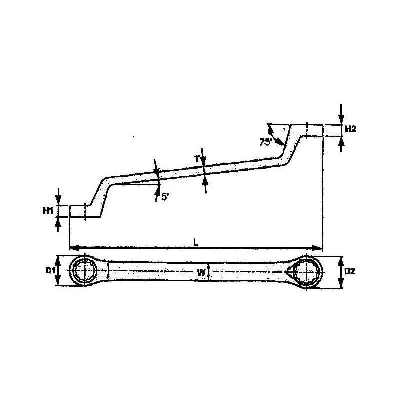 Tengtools - Clé d'angle en forme d'étoile, 30x32 633032