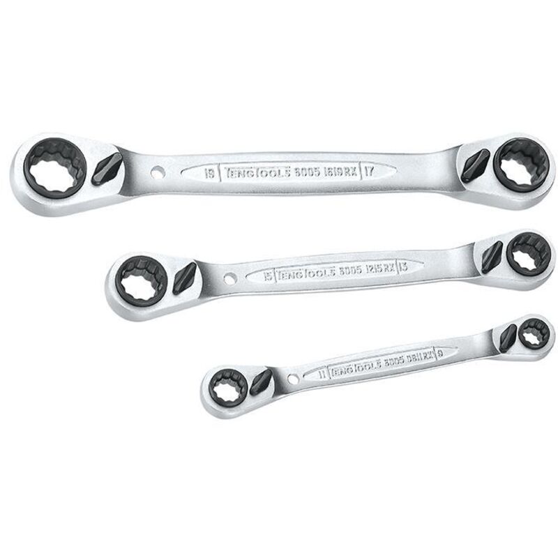 Tengtools - Teng 6503RX Multi Ratchet Ring Spanner Set of 3 8-19mm TEN6503RX