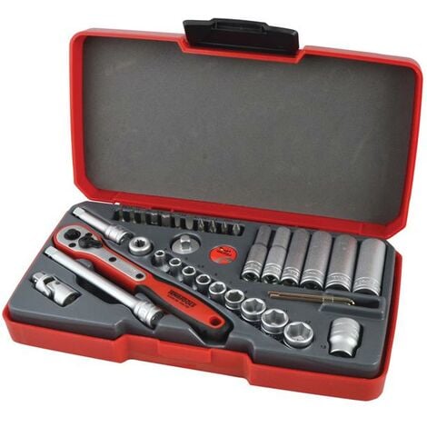 TENGTOOLS Teng T1436 T1436 Socket Set of 36 Metric 1/4in Drive TENT1436