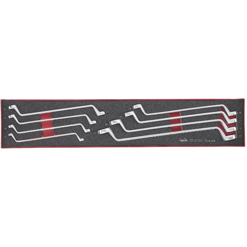 Jeu de clés polygonales doubles Foamx4 tray 6-22mm 8 pièces Teng Tools TEX6308