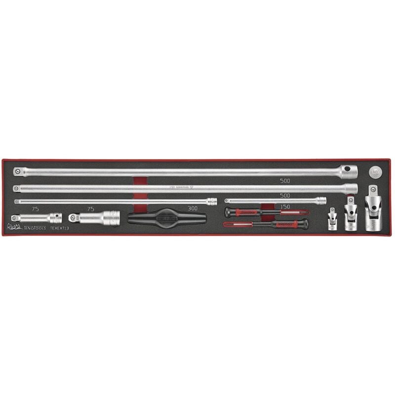 Jeu de rallonges Foamx4 tray 1/4- 3/8- 1/2 13 pièces Teng Tools TEXEXT13