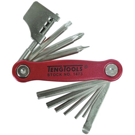 Teng-tools Kit 1473 rouge 11 pièces pour vélo