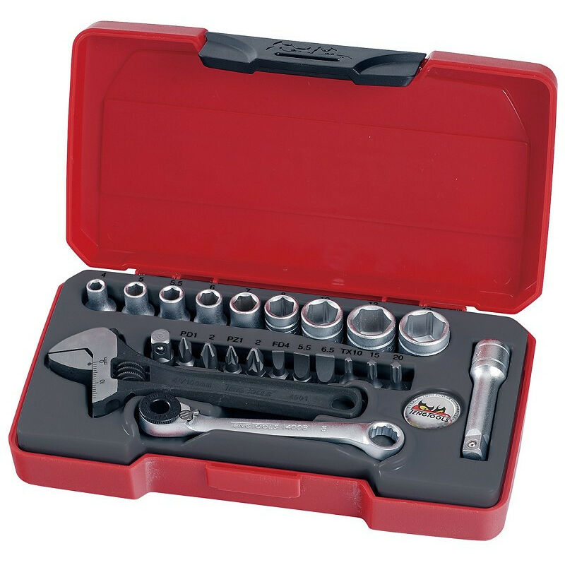 Teng Tools T1423 23 Piece 1/4"in MM Drive Socket Set
