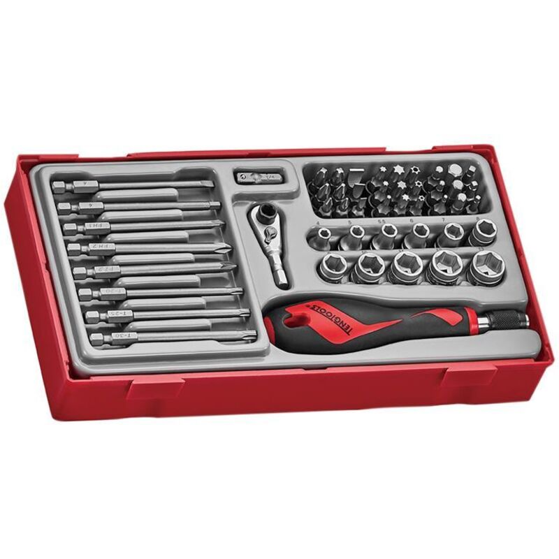Tengtools - Teng TTMDQ49 TTMDQ49 Bit & Quick Chuck Driver Set, 49 Piece - 1/4in Drive