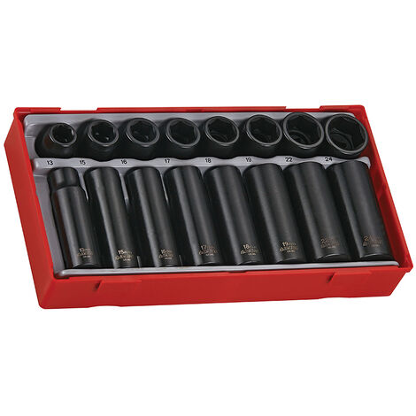 Teng TT9116 TT9116 Regular/Deep Impact Socket Set, 16 Piece- 1/2in Drive TENTT9116