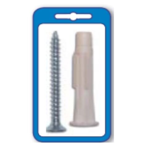 TENGO - 20 TASSELLI GRIP IN NYLON DIAMETRO 6MM CON VITE A TESTA PIANA SVASATA