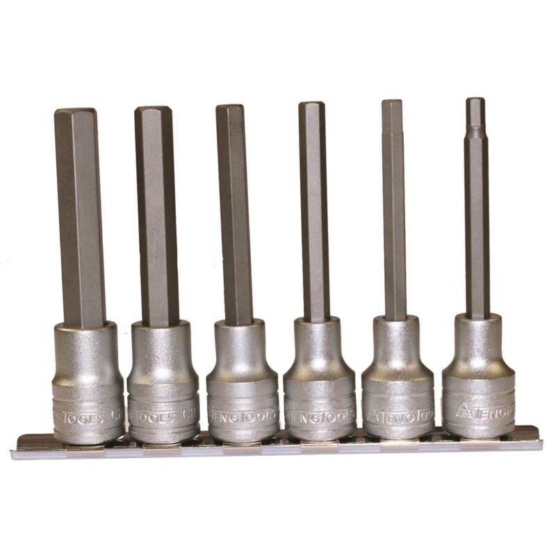 Image of Satz 6-Punkt-Steckdosen. lang mit 1/2"-Schaft Teng Tools M1211