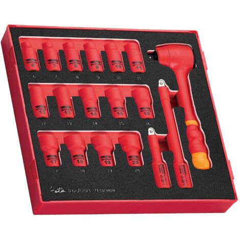 TENGTOOLS 285230108 JUEGO DE LLAVES DE VASO AISLADAS TEDV3818 - EVA 18 PIEZAS