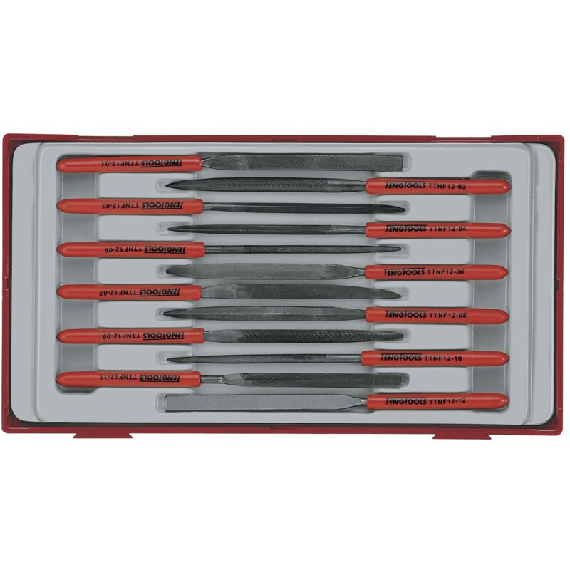 Tengtools - Jeu de limes aiguille TT1 tray 12 pièces Teng Tools TTNF12