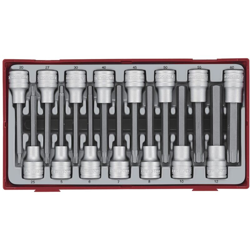 Jeu d'embouts sur douille 1/2 Hex en TX- long 4-16mm 15 pièces Teng Tools TTTXH15