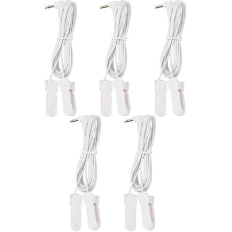 TENS-Elektrodenkabel mit 3,5-mm-Krokodilklemmen für elektrische Therapiegeräte, 5er-Packung