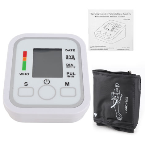 Tensiomètre à écran LCD, mesure précise, tensiomètre portable avec fonction de réglage de l'heure