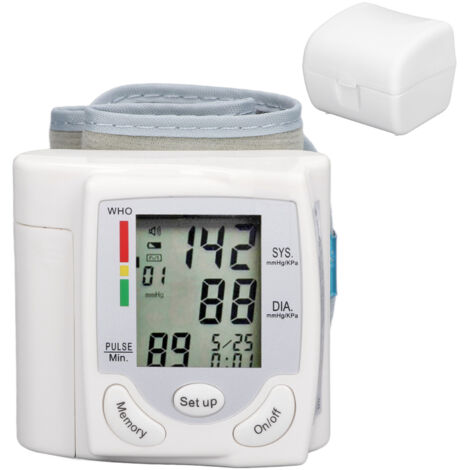 Tensiomètre de Poignet avec Brassard Réglable, Grand Écran LCD, Portable pour Voyage et Maison