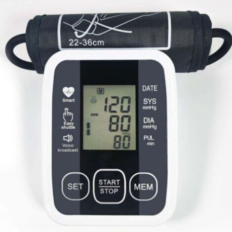 Tensiomètre Electronique à Bras Avec Brassard Réglable 22-36 cm, Mesure Automatique De La Tension Artérielle, Certifié Médicalement, Grand Ecran LCD