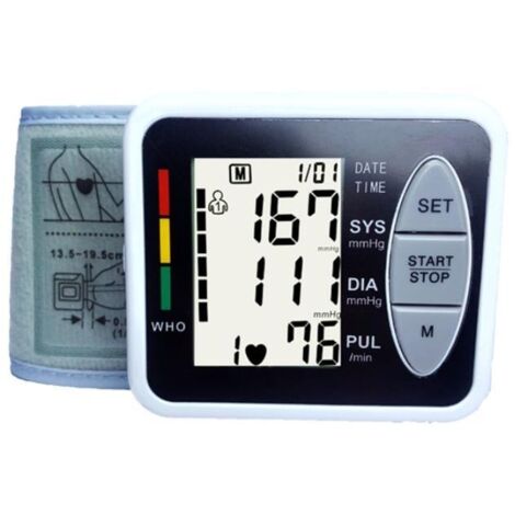 Tensiomètre électronique professionnel pour bras supérieur, tensiomètre intelligent et précis, détection automatique de l'hypertension, de l'arythmie, du pouls, brassard réglable, noir