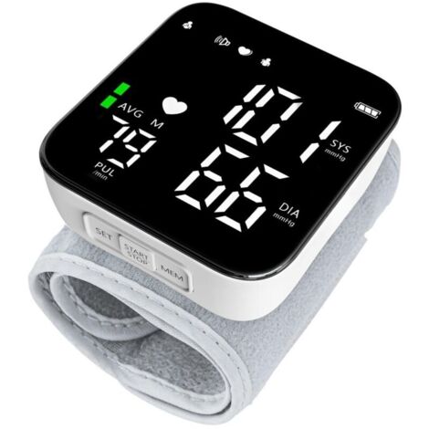Tensiometre poignet professionnel, Affichage numérique plein écran LED, Détection de Pulsations Cardiaques Irrégulières