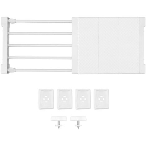 Tension Shelf Adjustable Closet Divider 24cm Width Storage Rack for Cabinet Wardrobe 38  55cm / 14.96  21.65in