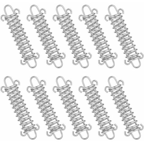 Tensioner Spring, 10 Pcs Spring Rope Buckle, Tent Spring Buckles, Absorber Spring, Tension Spring for Shade Sail, Tarp, Tent, Wire Mesh