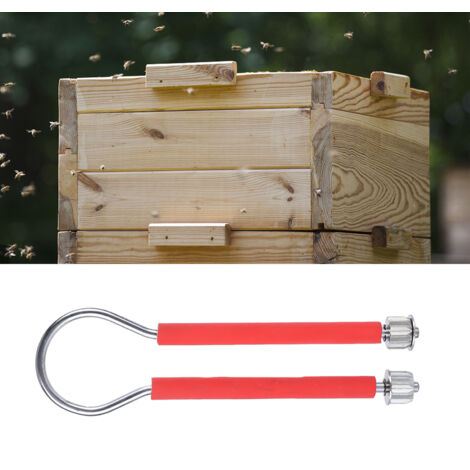 Tensor de alambre para marcos de colmena: accesorio profesional de apicultura fabricado en acero inoxidable, 21 cm, con ruedas metálicas y asas antideslizantes.