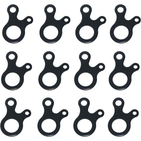 Tensor de cuerda de aleación de aluminio de 16 piezas, tensor de cuerda de tres agujeros, ajustador de hebilla de cuerda para tienda de campaña, ligero, para lonas de tienda, senderismo y camping.