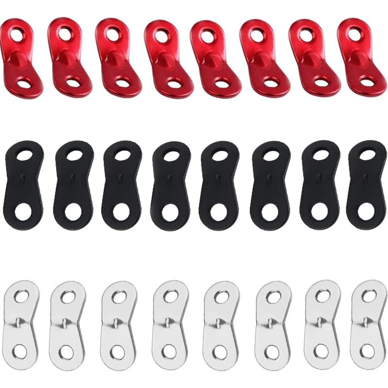 Tensor de Cuerda para Tienda de campaña de 24 Piezas, Tensor de Cuerda para Tienda de campaña de 2 Orificios, Tensor de Cuerda de Aluminio, para