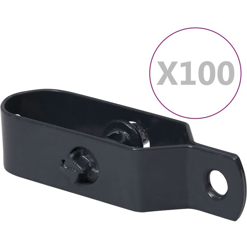 

Tensores de alambre de valla 100 uds acero gris antracita 90mm - Gris